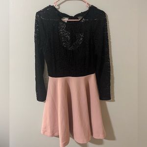 •B. Smart Black and Pink Dress •Lace top •Open Back